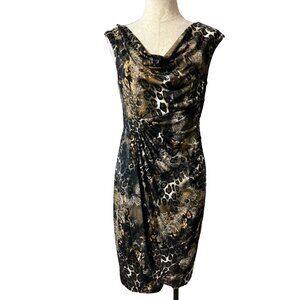 Connected Dress 10 Stretch Sheath Washable Black Brown White Career Church